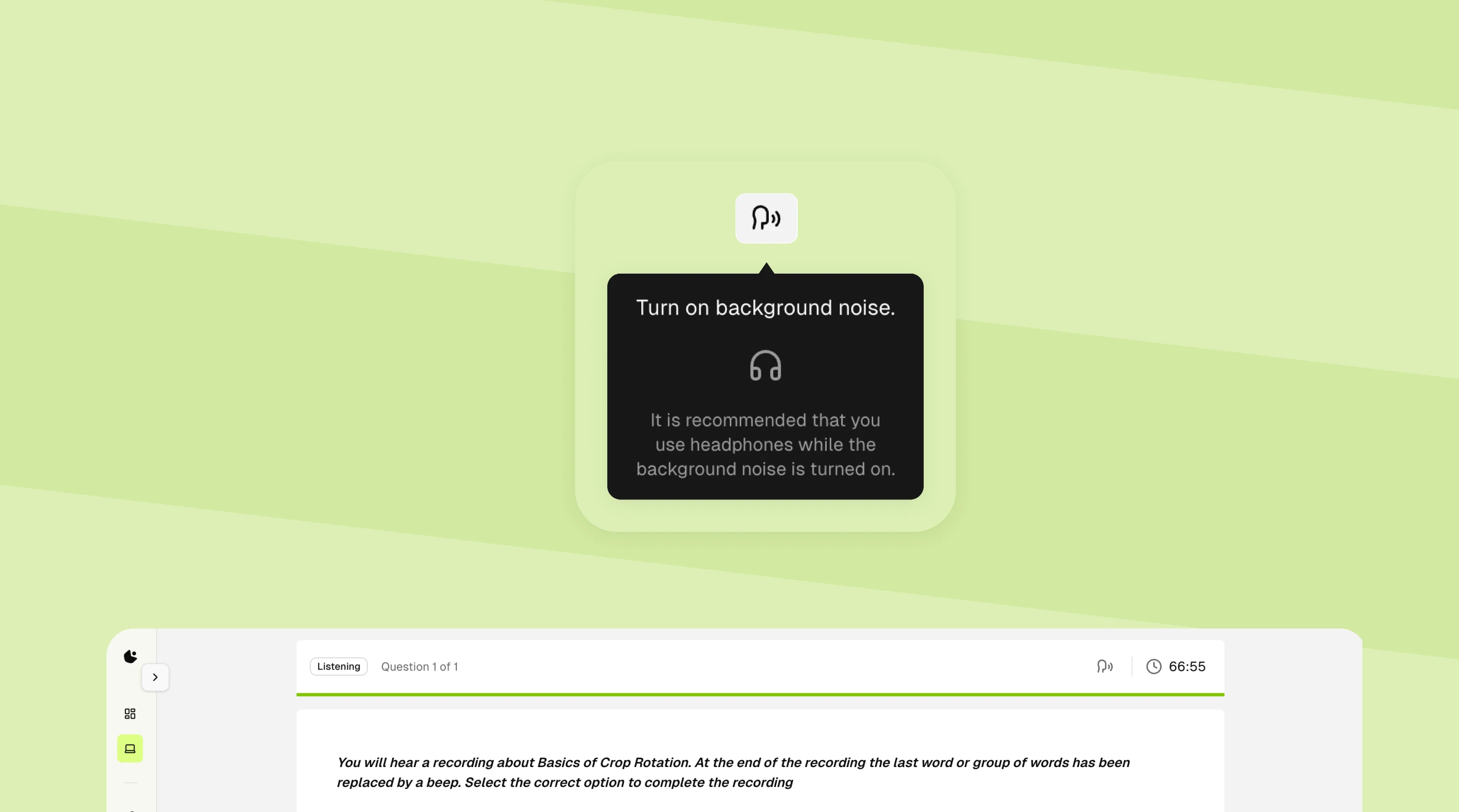 Simulate background noise during your PTE Mock Test